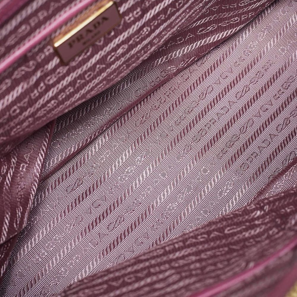 Prada Dark Pink Saffiano Leather Large Double Zip Tote - Picture 5 of 5